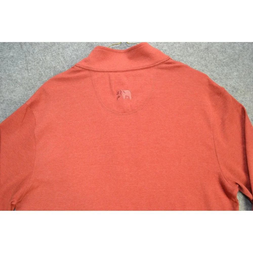 The Normal Brand Sweater‎ Mens Large Red Quarter Zip Mock Neck Long Sleeve